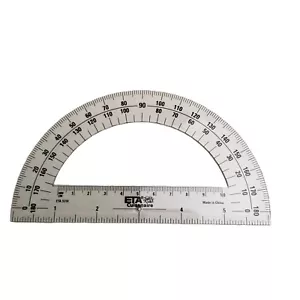 ETA Cuisenaire Protractors 6 Pack Clear Plastic 180 Degree Math Classroom Tool - Picture 1 of 4