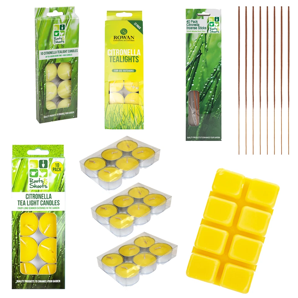Citronella Candles Incense Sticks Wax Melts Indoor / Outdoor use - Choose Design - Image 1 of 1