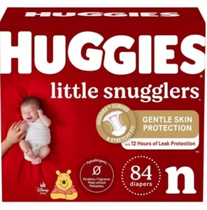 Huggies Little Snugglers Newborn Baby Diapers 84 Count Gentle Protection Disney - Picture 1 of 5