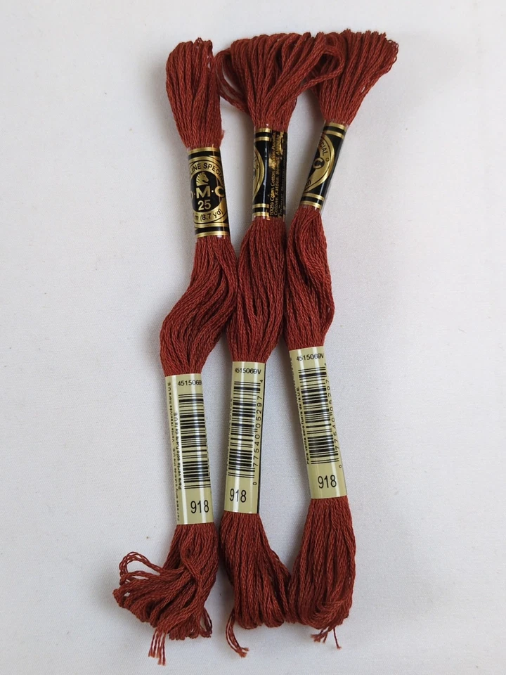 DMC 6-Strand Embroidery Cotton- 117-918 Dark Red Copper - 3 Skeins - 8.7yd - Image 1 of 1