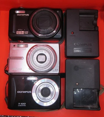 3 Olympus Compact Digital Camera Olympus FE-250 / VR-330 / T-100 Tested++ - Image 1 of 4