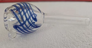 4 inch Glass Slide with Blue Swirl Bowl - Picture 1 of 3