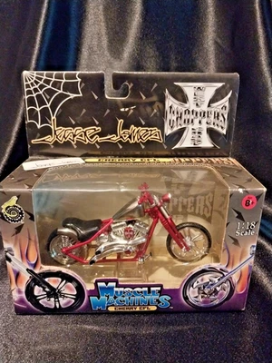 Muscle Machines 1:18 Jesse James West Coast Choppers CHERRY CFL Metallic Red - Image 1 of 4
