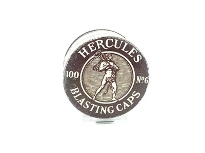 Antique Hercules Blasting Cap 100ct No. 6 Blasting Caps Brown Tin — 第 1/4 张图片