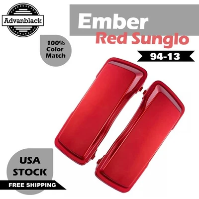 Ember Red Sunglo Saddlebag Lids Cover For Harley Street Road Glide 94-13 - Image 1 of 4