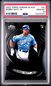 Bobby Witt Jr. 2022 Topps Chrome Black RC PSA 10 #51 Royals - Picture 1 of 2