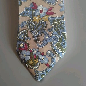 Van Heusen 417 Silk Necktie 57"x3.5" Floral And Paisley Pattern - Picture 1 of 5