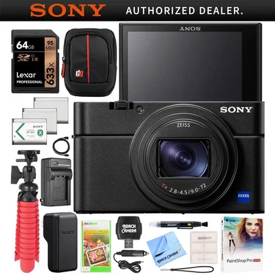 Kit de cámara Sony Cyber-Shot DSC-RX100 VII DSC-RX100M7 3x batería 64 GB paquete profesional Foto 1 de 4