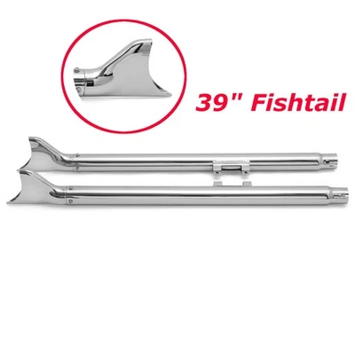 Tubos de escape antideslizantes Fishtail para Harley Heritage Softail FLSTC FLSTN 07-17 10 Foto 1 de 4