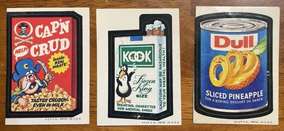 Lote de 2 pegatinas vintage Topps Wacky Packages segunda serie 1973 Kook Cap'n Crud Dull Foto 1 de 2