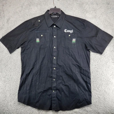 Coogi Short Sleeve Button Up Shirt Mens Size XXL Black - Image 1 of 4