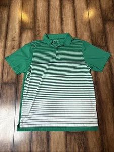 Bobby Jones  Size XL Striped Green Golf Polo Shirt 93%Polyester ~7 %Spandex - Picture 1 of 4