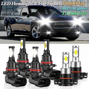For Dodge Charger 2010 LED Headlight Bulbs High/Low Beam+Fog Light White 6Pcs - Picture 1 of 11