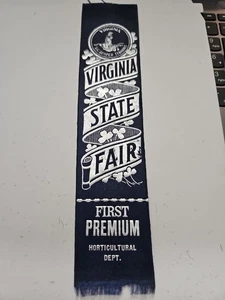 Antique Virginia State Fair Ribbon - 1st Place Horticultural Dept #13 - Picture 1 of 6