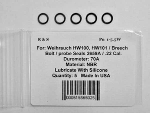 5 Weihrauch HW100 .22 Cal Breech / Bolt / Probe Seals /O-ring / 2659A /R&S1-5.5W - Picture 1 of 2
