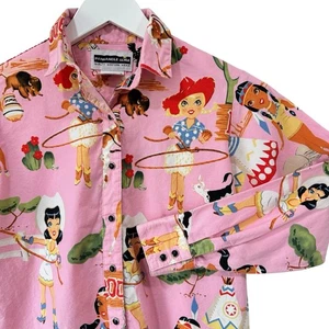 Panhandle Slim Western Shirt Kids Large Retro  Pink Snap Button Long Sleeve EUC - Picture 1 of 8