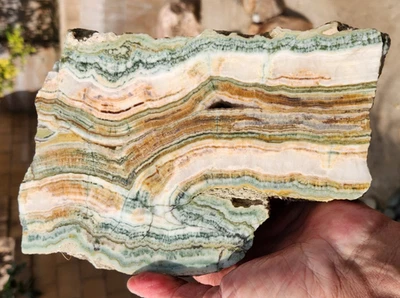 Muestra de roca áspera con cara de ónix verde premium Utah 8"X6"X2.2" 8 libras ver video Foto 1 de 4