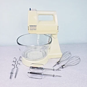 Vintage Hamilton Beach Hand/Stand Mixer w/Glass Bowl and Attachments Model 64500 - Picture 1 of 11