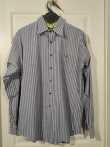 Woodward Freizeit Herren Langarm Hemd blau kariert weiß Knopfleiste 16 Relaxed  - Bild 1 von 6