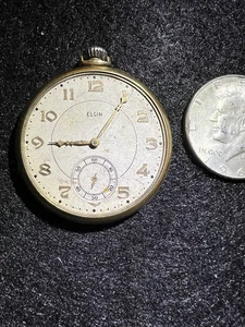 RELOJ BOLSILLO ELGIN ANTIGUO ELEGANTE CAJA CHAPADA EN ORO - Imagen 1 de 6