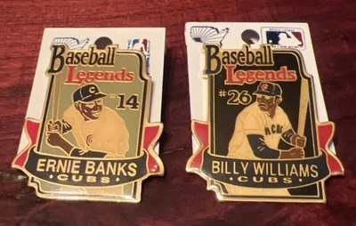 Chicago Cubs Ernie Banks & Billy Williams Baseball Legends Pin 1992 MLB HOFers - Image 1 of 4