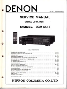 Original Denon DCM-555 II Service Manual w. Fold-out Schematics and Diagrams - Picture 1 of 1