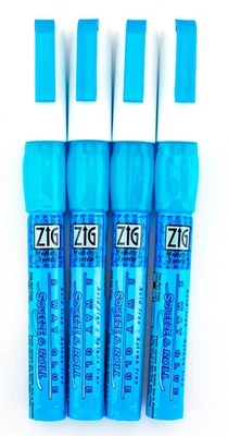 Lote de 4 bolígrafos Kuretake Zig de 2 vías punta de bola fina pegamento apretar y rodar Japón Foto 1 de 2