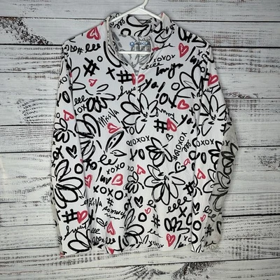 IBKUL Quick Dry UPF 50+ 1/4 Zip Pullover Top White Performance Stretch Large - Image 1 of 4