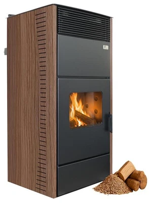 FUEGO Kaminofen Antes Country Hybrid Holz Pellet wasserführend Nussbaum 20-34 kW - Bild 1 von 4
