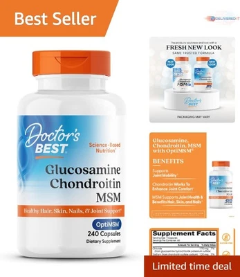 Joint Support Capsules Glucosamine Chondroitin MSM OptiMSM Non-GMO Gluten Free - Изображение 1 из 4