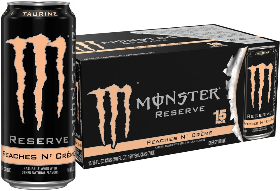 Monster Energy Reserve Peaches N Creme Energy Drink 16oz Pack of 15