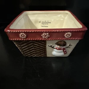 St. Nicholas Square Warm Wishes Square Serving 4" Dessert Snack Bowl 8 oz - Picture 1 of 15