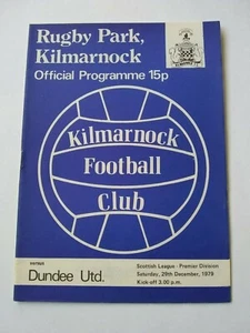 Programa de fútbol de la Liga Escocesa Unida Kilmarnock v Dundee 1979 diciembre - Imagen 1 de 4
