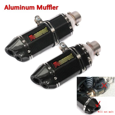 Silenciador de escape universal para motocicleta de 310 mm/370 mm tubo de escape de aluminio deslizable 51 mm Foto 1 de 4