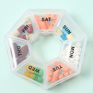 7 Day Weekly Daily Pill Box Organiser Medicine Tablet Storage Dispenser Week