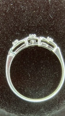 Three Stone ( Diamond) Vintage Wedding/Engagement Ring 14K White Gold - Image 1 of 4