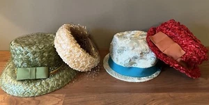 Ladies Vintage Hat Lot Of 4 50s 60s Union Made Pasadena Leslie James Jean Sutton - Picture 1 of 13
