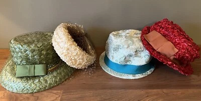 Lote de 4 sombreros vintage para damas años 50 60 Union Made Pasadena Leslie James Jean Sutton Foto 1 de 4