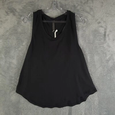 Blusa sin mangas City Lights para mujer negra sin mangas cuello drapeado dobladillo redondo M nueva Foto 1 de 4