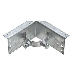 Adaptateur d'angle poteau bois vers acier 2 1/2" (2 3/8" OD) x 6" (lot de 4) - Photo 1/2