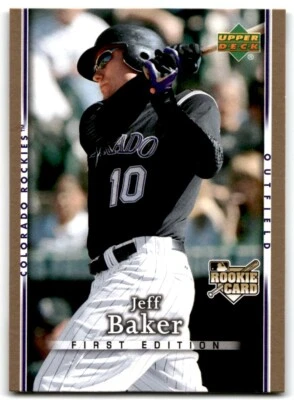 2007 Upper Deck First Edition Jeff Baker Rookie Baseball Cards #13 - Image 1 of 2