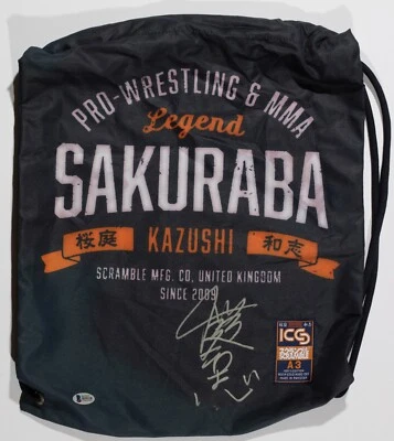 Kazushi Sakuraba Signed Official Scramble Kimono Gi A3 Bag BAS COA UFC Pride FC - Image 1 of 4