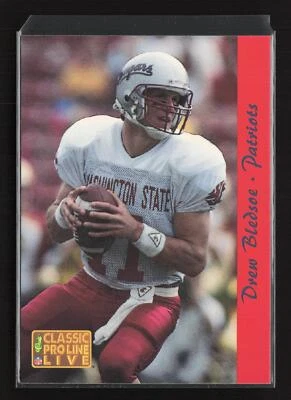1993 Pro Line Live #174 Drew Bledsoe New England Patriots Rookie - Image 1 of 2