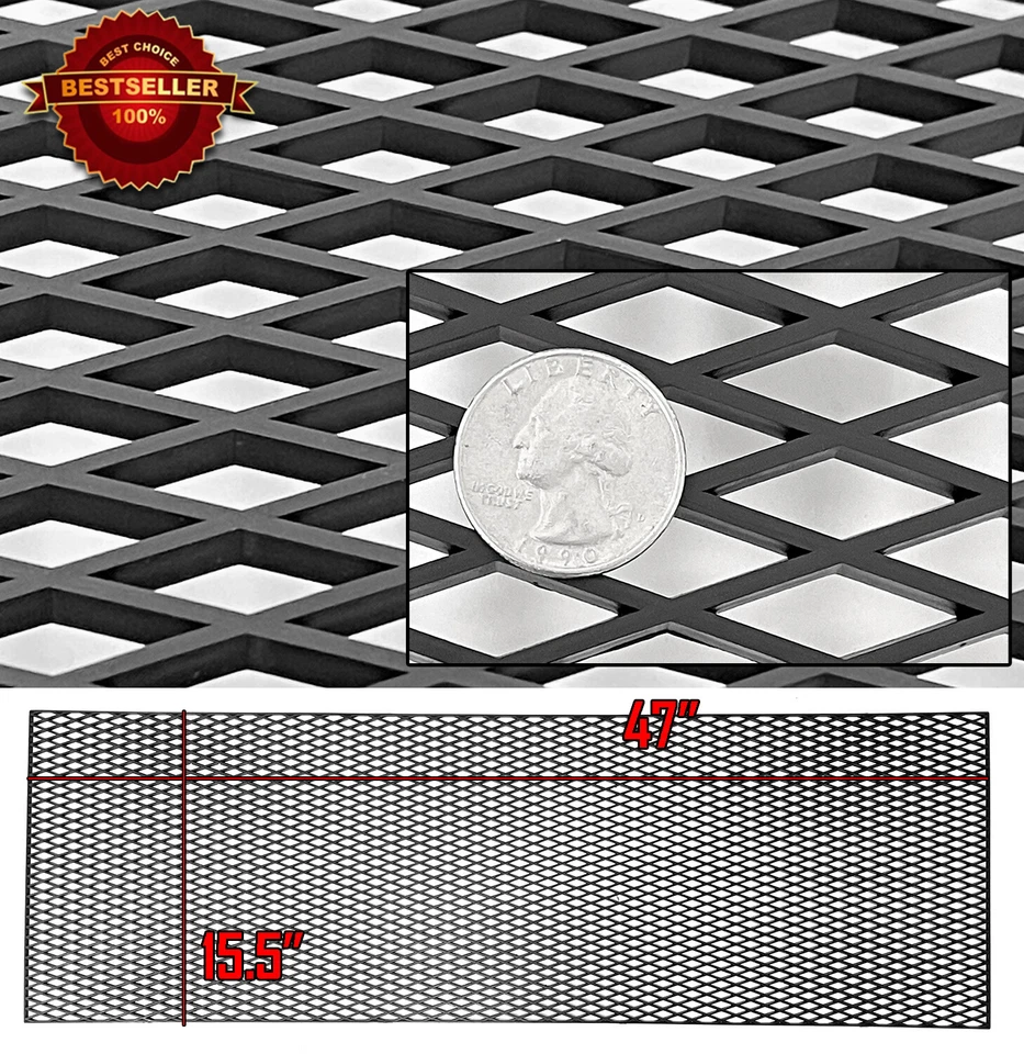 ABS Diamond 2D Mesh Air Dam Bumper Fender Hood Vent Intake Grille Fit Mercedes - Image 1 of 1