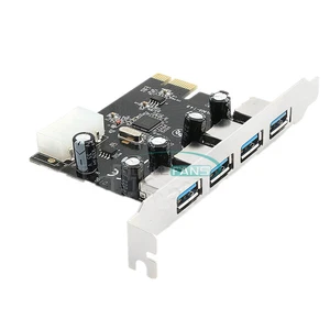 4 Port PCI-E to USB 3.0 HUB PCI Express Expansion Card Adapter 5 Gbps Speed Top - Picture 1 of 9