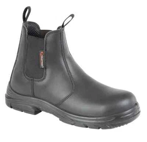 Botas de seguridad Grafters M9502A de cuero de acción con recubrimiento liso de ajuste ancho - negras - Imagen 1 de 3