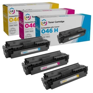 LD COMP Canon 046H Toner 3PK: 1253C001 Cyan, 1252C001 Magenta & 1251C001 Yellow - Picture 1 of 9