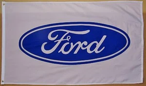 Ford Blue & White Premium Logo Flag 3' x 5' Automotive Banner (USA Seller) - Bild 1 von 3