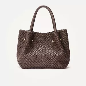 Italian Leather Handbag Perfect for Daily Use New With Tags Dark Brown Dust Bag - Picture 1 of 8