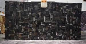 Rectangle Table Top / Black Petrified Wood Table Top / Sofa Table Top for Office - Picture 1 of 4